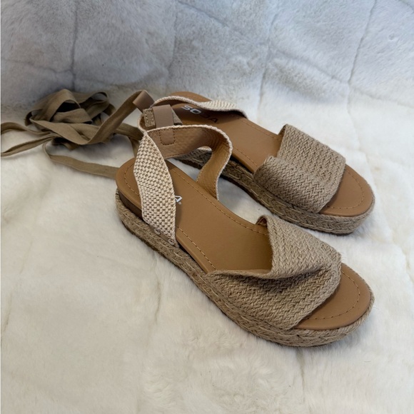 Soda Shoes - Soda Beige Espadrille Sandals